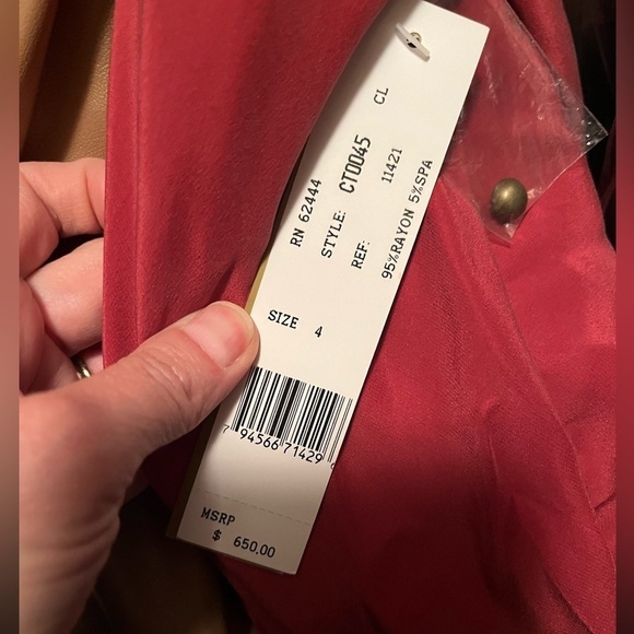 NEW! NICOLE MILLER Sequin Stretch Woven Sherbet Plum Plunging Formal Dress SZ 4 - Picture 8 of 17